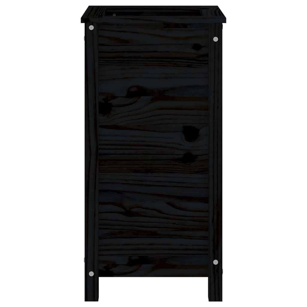 plantekasse 40x40x78 cm massivt fyrretræ sort