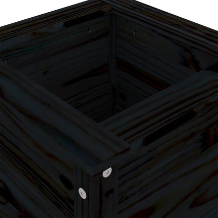 plantekasse 40x40x78 cm massivt fyrretræ sort