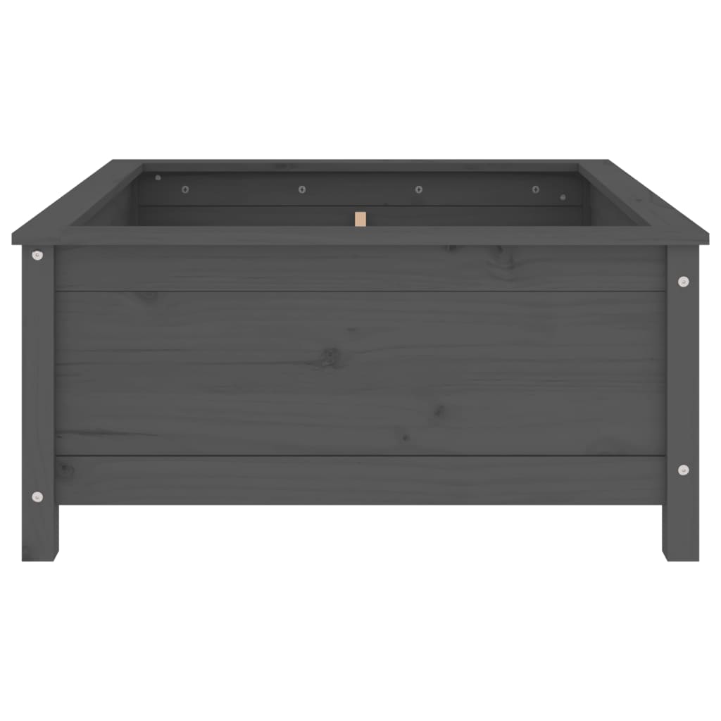 plantekasse 82,5x82,5x39 cm massivt fyrretræ grå