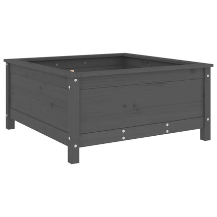 plantekasse 82,5x82,5x39 cm massivt fyrretræ grå
