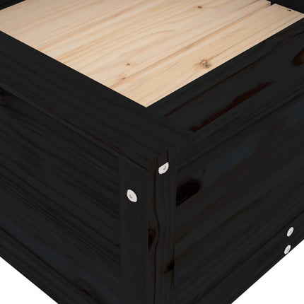 plantekasse 82,5x82,5x39 cm massivt fyrretræ sort