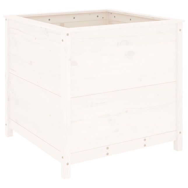 plantekasse 82,5x82,5x78 cm massivt fyrretræ hvid