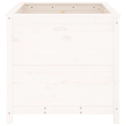plantekasse 82,5x82,5x78 cm massivt fyrretræ hvid