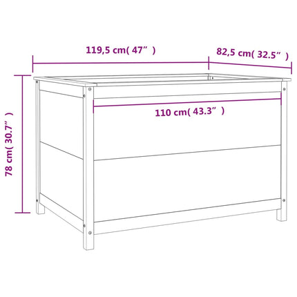 højbed 119,5x82,5x78 cm massivt fyrretræ grå
