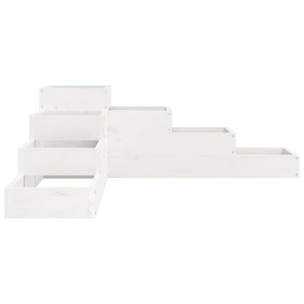 plantekasse 4 niveauer 106x104,5x36 cm massivt fyrretræ hvid