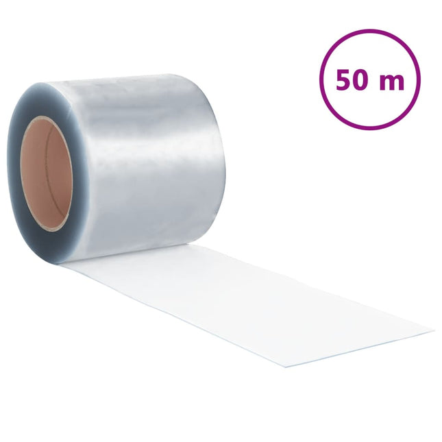 bændelgardin 200 mm x 1,6 mm 50 m PVC transparent