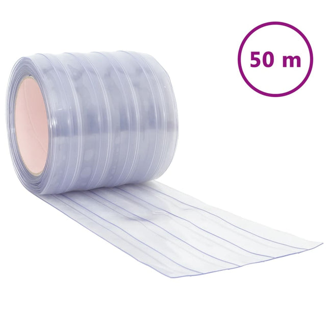bændelgardin 200 mm x 1,6 mm 50 m PVC transparent