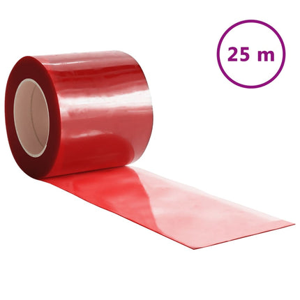 bændelgardin 200 mm x 1,6 mm 25 m PVC rød