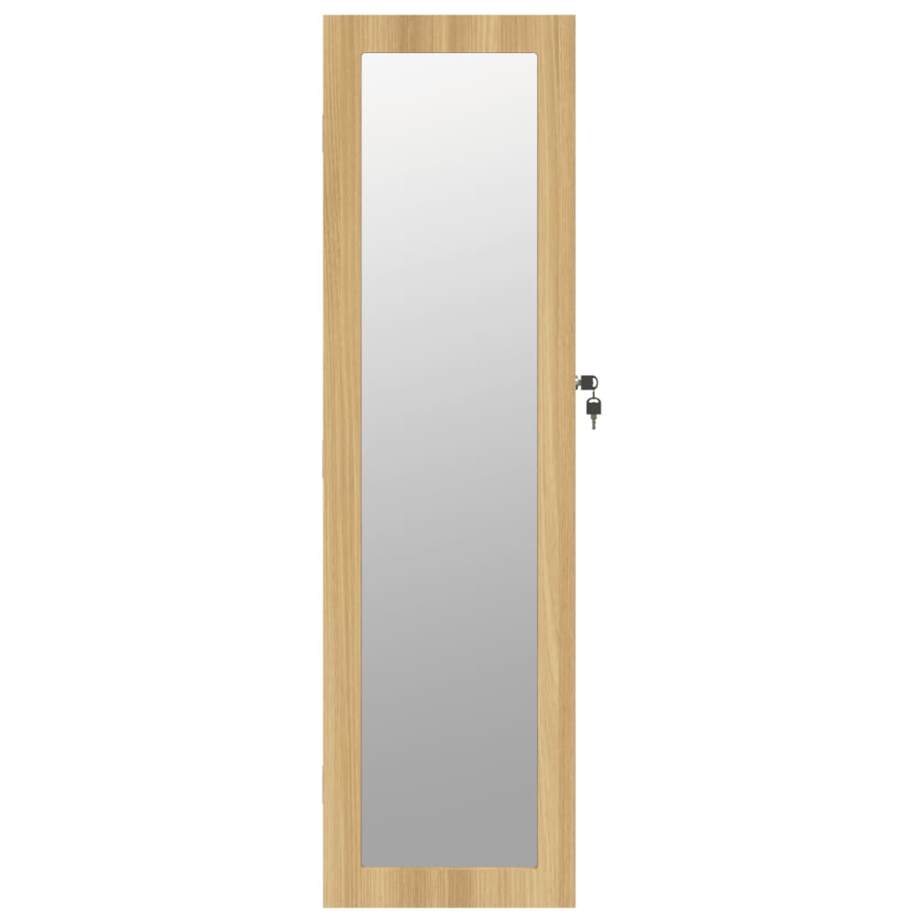 væghængt smykkeskab med spejl 30x8,5x106 cm