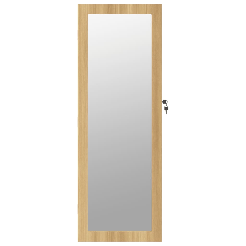 væghængt smykkeskab med spejl 37,5x10x106 cm