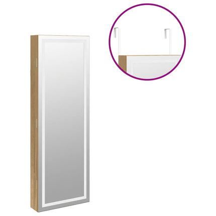 væghængt spejlskab med LED-lys