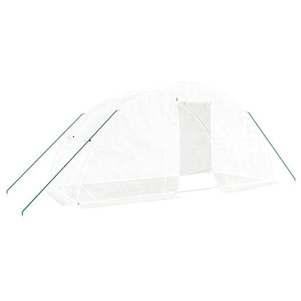 drivhus med stålstel 10 m² 5x2x2,3 m hvid
