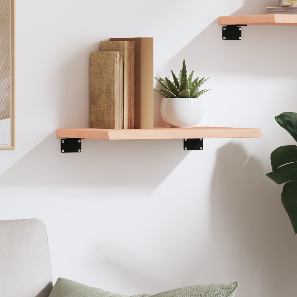 væghylde 40x20x2 cm ubehandlet massivt egetræ