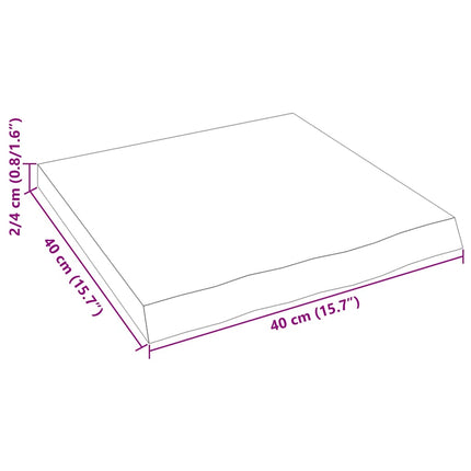 væghylde 40x40x(2-4) cm ubehandlet massivt egetræ