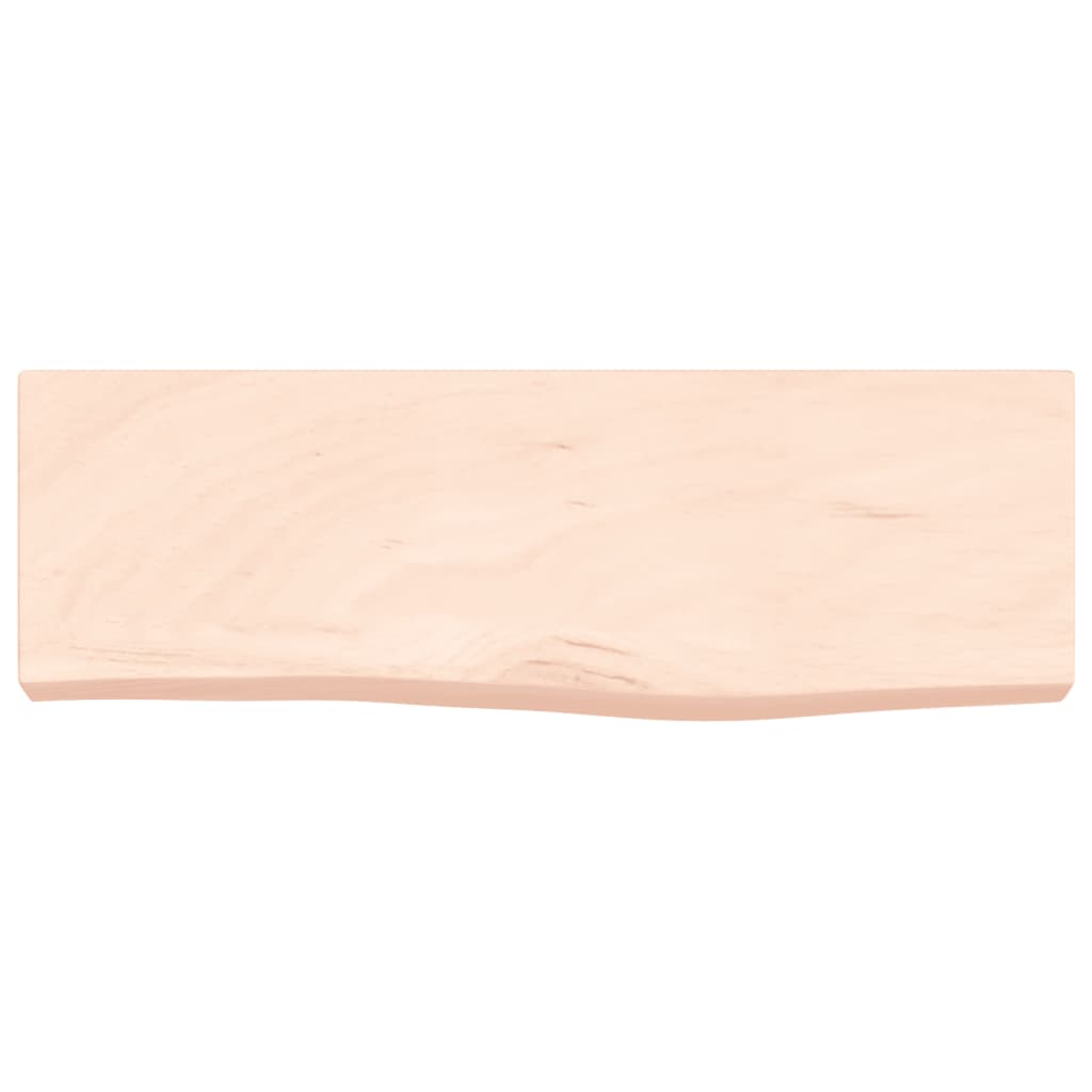 væghylde 60x20x6 cm ubehandlet massivt egetræ