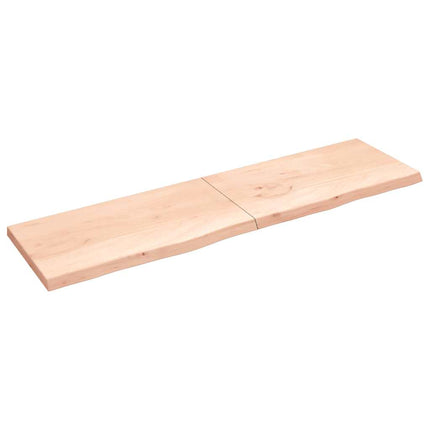 væghylde 220x60x(2-6) cm ubehandlet massivt egetræ
