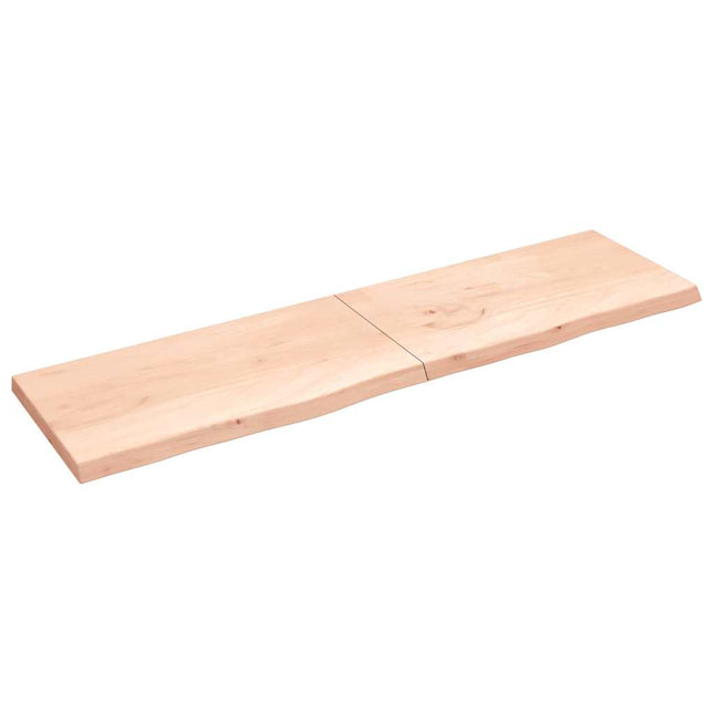 væghylde 220x60x(2-6) cm ubehandlet massivt egetræ