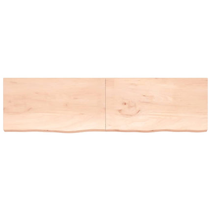 væghylde 220x60x(2-6) cm ubehandlet massivt egetræ