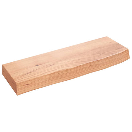 væghylde 60x20x6 cm behandlet massivt egetræ lysebrun