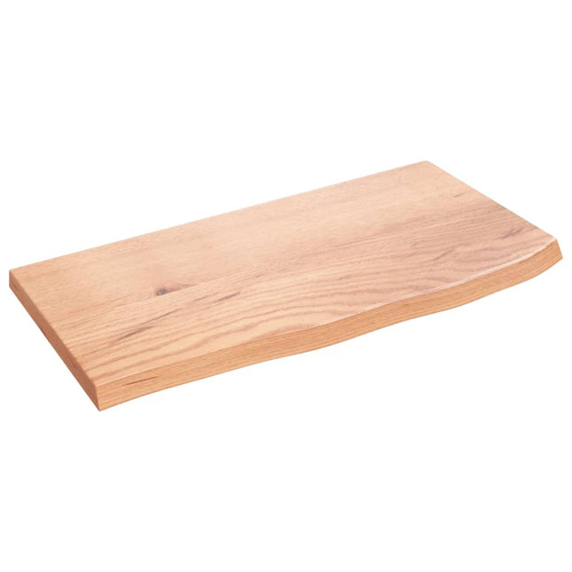 væghylde 60x30x2 cm behandlet massivt egetræ lysebrun