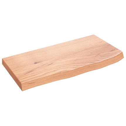 væghylde 60x30x(2-4) cm behandlet massivt egetræ lysebrun