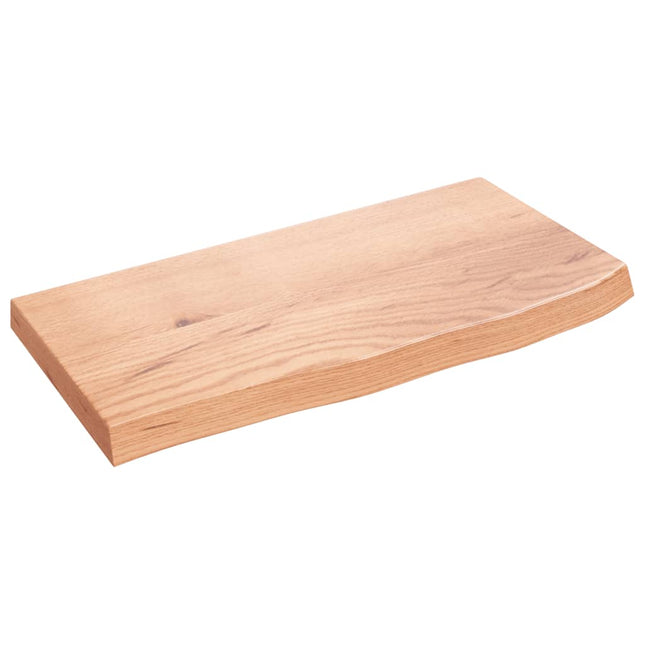væghylde 60x30x(2-4) cm behandlet massivt egetræ lysebrun