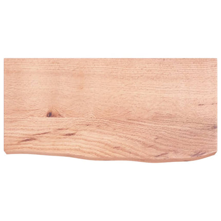 væghylde 60x30x(2-6) cm behandlet massivt egetræ lysebrun