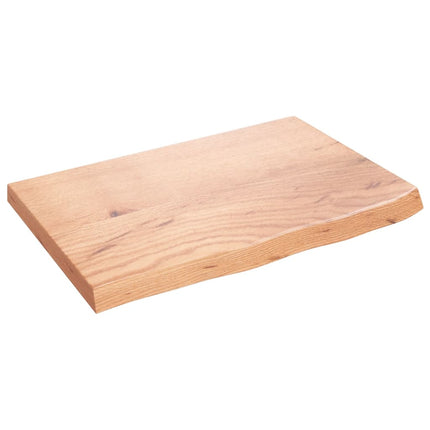 væghylde 60x40x(2-4) cm behandlet massivt egetræ lysebrun