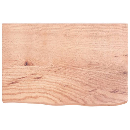 væghylde 60x40x(2-4) cm behandlet massivt egetræ lysebrun