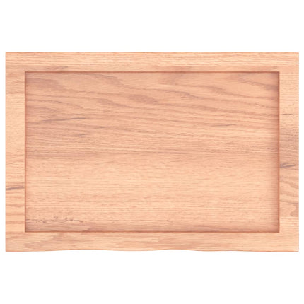 væghylde 60x40x(2-4) cm behandlet massivt egetræ lysebrun