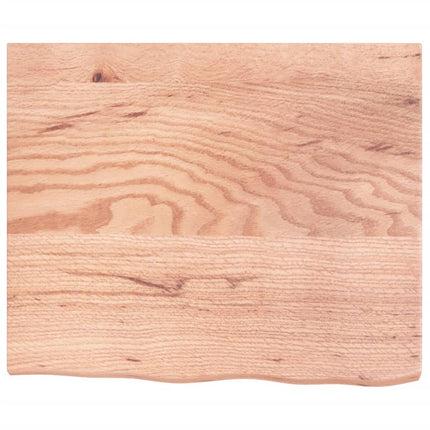 væghylde 60x50x(2-4) cm behandlet massivt egetræ lysebrun