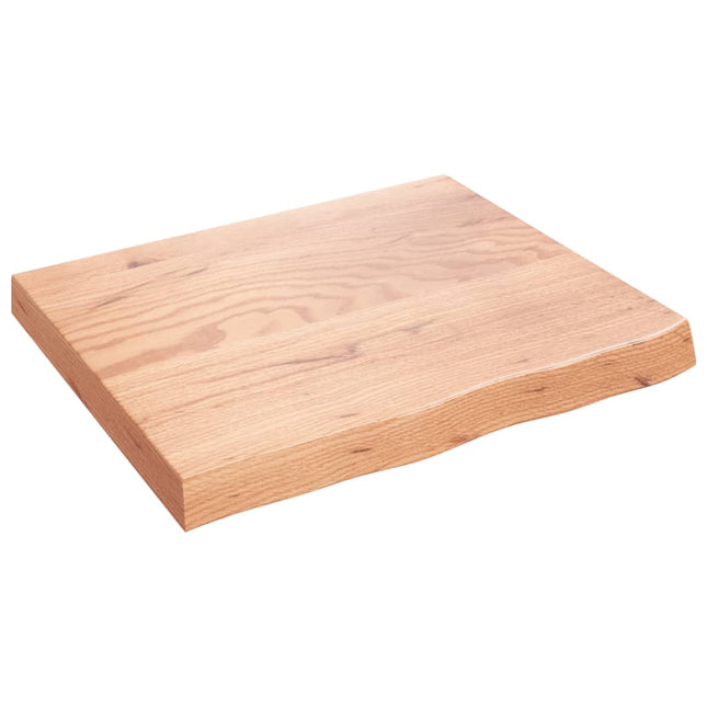 væghylde 60x50x(2-6) cm behandlet massivt egetræ lysebrun