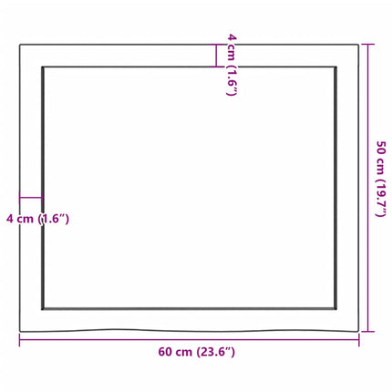 væghylde 60x50x(2-6) cm behandlet massivt egetræ lysebrun