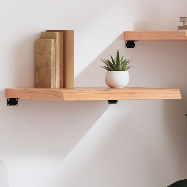 væghylde 60x50x(2-6) cm behandlet massivt egetræ lysebrun