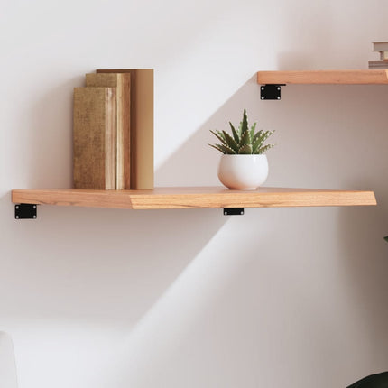 væghylde 60x60x(2-4) cm behandlet massivt egetræ lysebrun