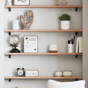 væghylde 80x10x2 cm behandlet massivt egetræ lysebrun