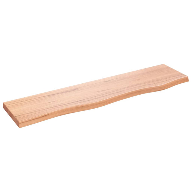 væghylde 80x20x2 cm behandlet massivt egetræ lysebrun