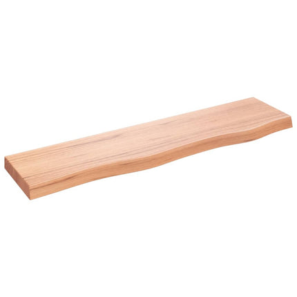 væghylde 80x20x4 cm behandlet massivt egetræ lysebrun
