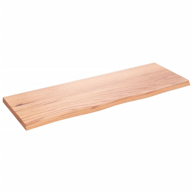 væghylde 80x30x2 cm behandlet massivt egetræ lysebrun