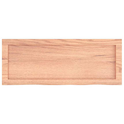 væghylde 80x30x(2-4) cm behandlet massivt egetræ lysebrun
