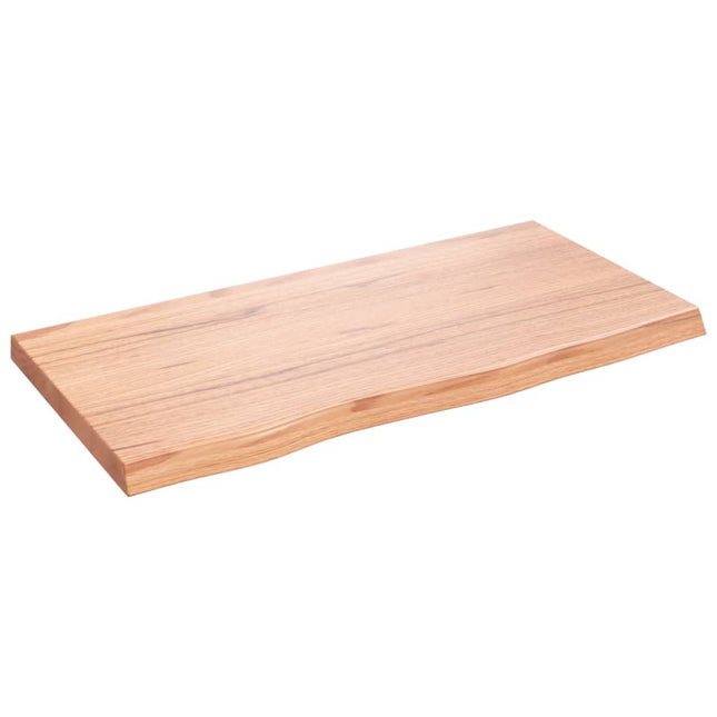 væghylde 80x40x(2-4) cm behandlet massivt egetræ lysebrun