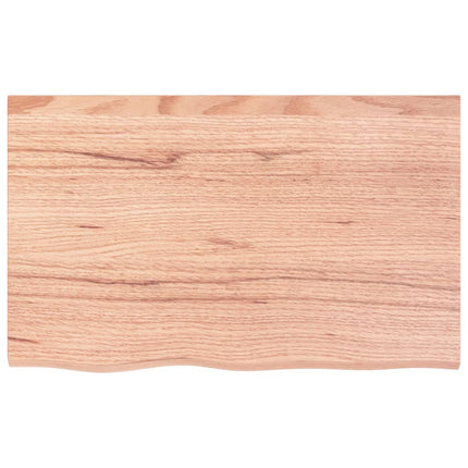 væghylde 80x50x(2-6) cm behandlet massivt egetræ lysebrun