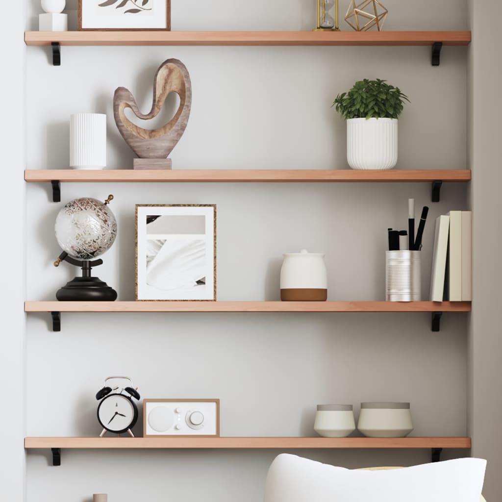 væghylde 100x10x2 cm behandlet massivt egetræ lysebrun