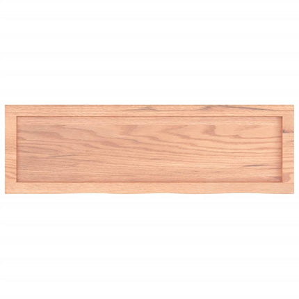 væghylde 100x30x(2-6) cm behandlet massivt egetræ lysebrun
