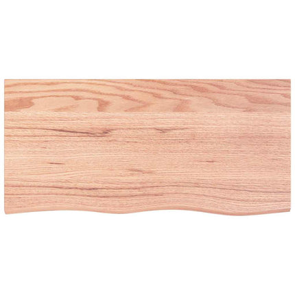 væghylde 100x50x(2-6) cm behandlet massivt egetræ lysebrun