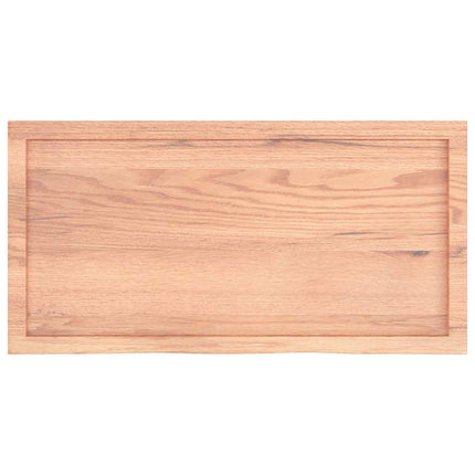væghylde 100x50x(2-6) cm behandlet massivt egetræ lysebrun