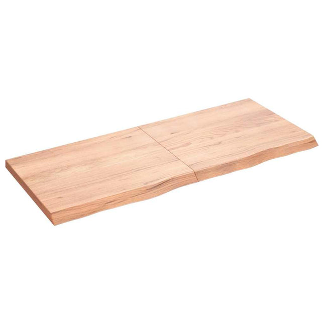 væghylde 120x50x(2-4) cm behandlet massivt egetræ lysebrun
