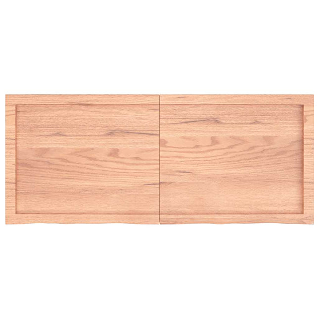 væghylde 120x50x(2-4) cm behandlet massivt egetræ lysebrun
