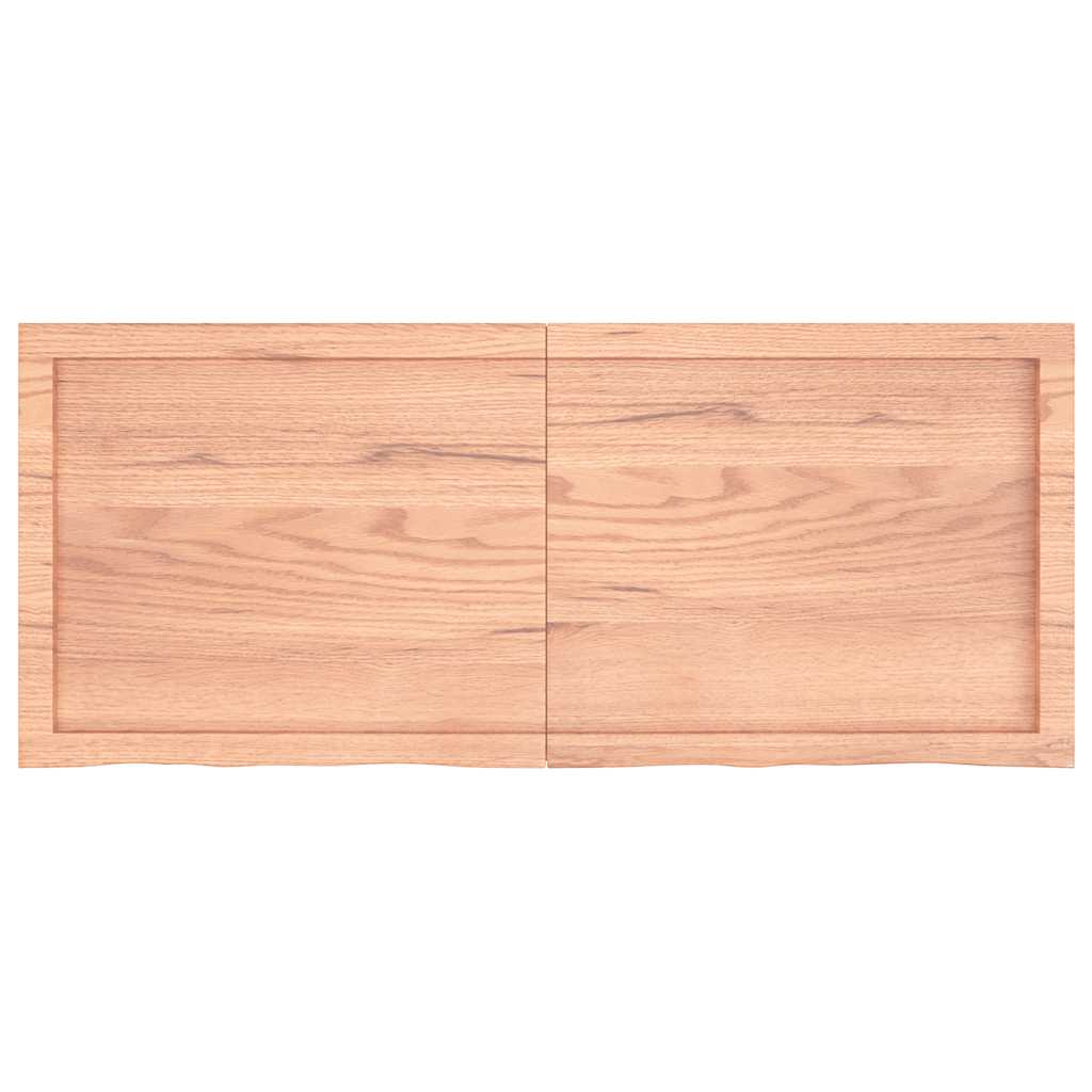 væghylde 120x50x(2-6) cm behandlet massivt egetræ lysebrun