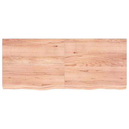 væghylde 120x50x(2-6) cm behandlet massivt egetræ lysebrun
